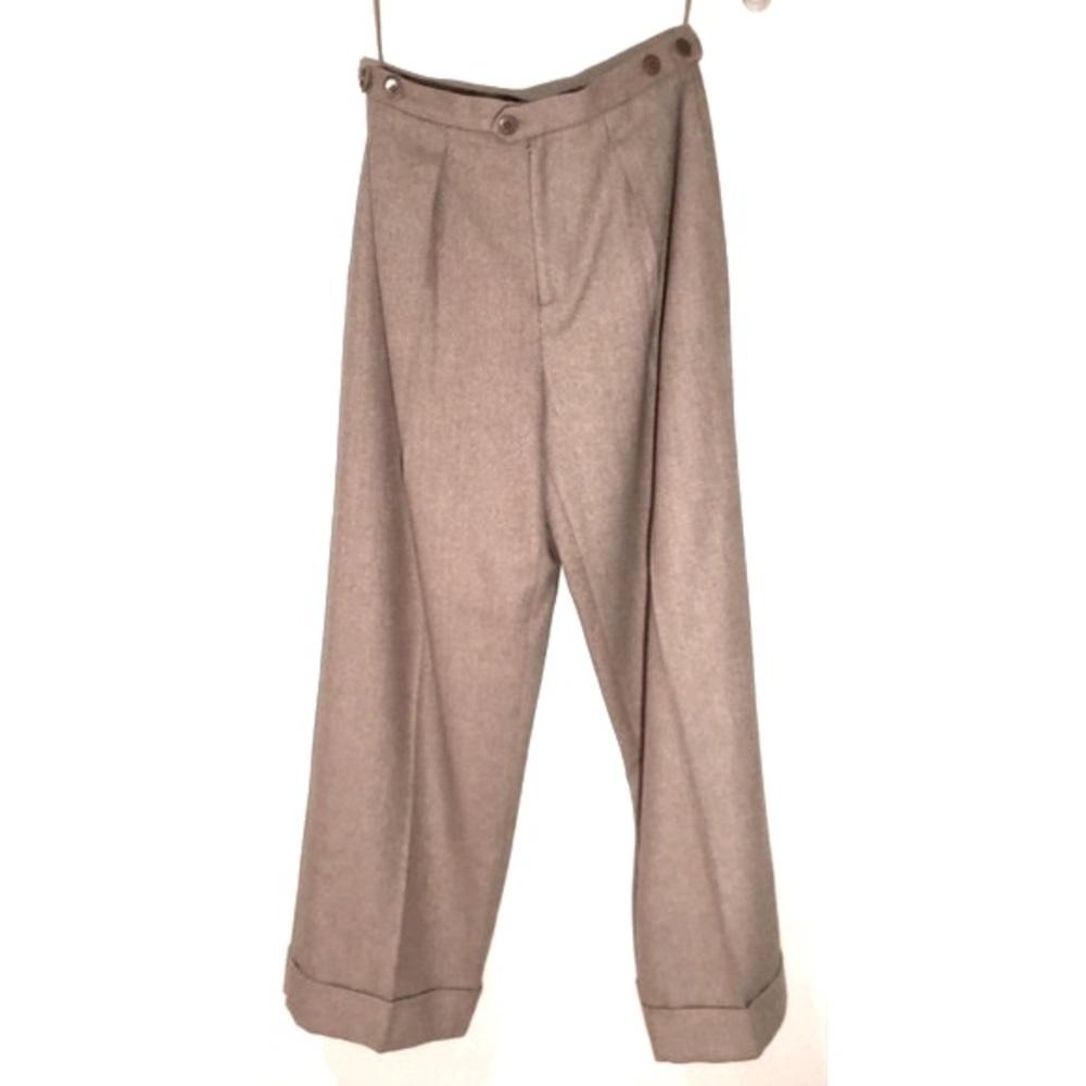 Banana Republic High Waisted Pants Wide Leg 100% Wool w/ Silky Lining Vintage 4